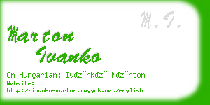 marton ivanko business card